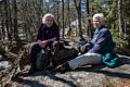 Joyce and Deb near the top of South Mountain.<br />April 6, 2014 - Pawtuckaway State Park, Nottingham, New Hampshire.