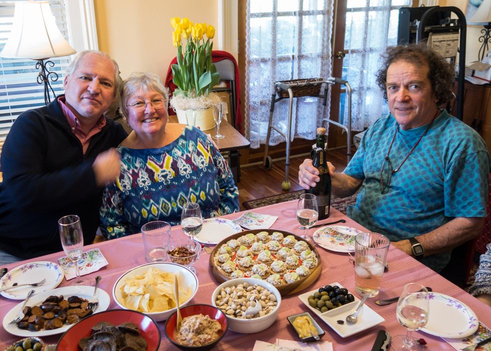 Tom, Norma, and Paul.<br />Easter dinner.<br />April 20, 2014 - At Paul and Norma's in Tewksbury, Massachusetts.