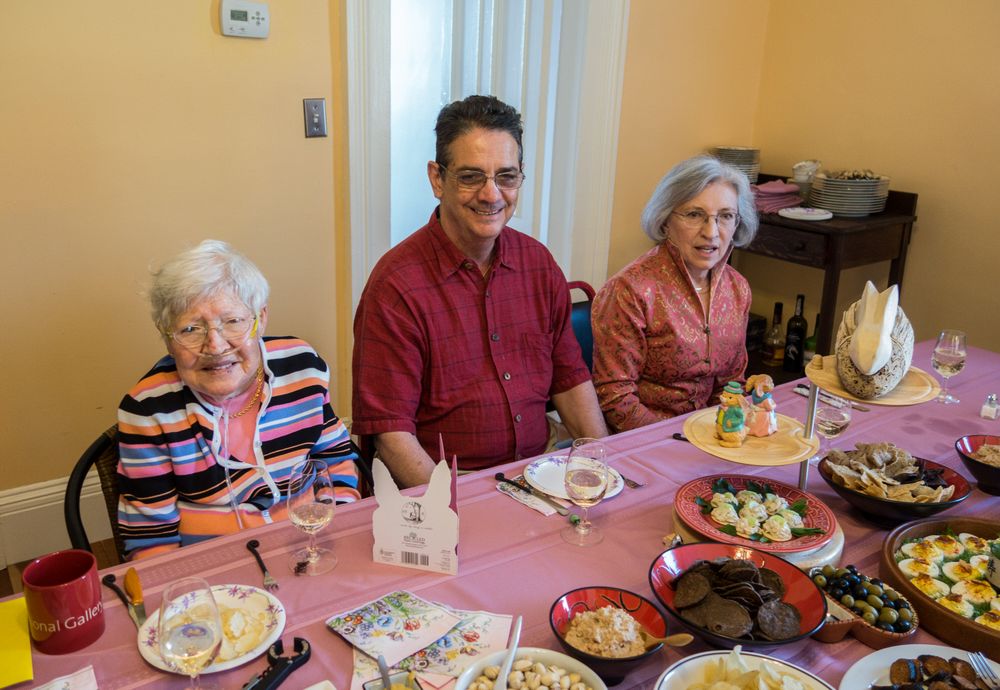 Marie, David, and Joyce.<br />Easter dinner.<br />April 20, 2014 - At Paul and Norma's in Tewksbury, Massachusetts.