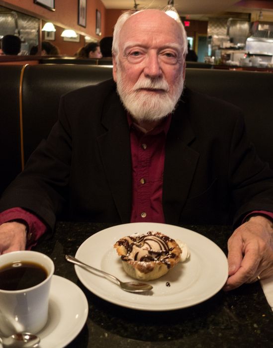 For Egils, it wouldn't be a complete dinner without dessert.<br />Celebrating our 30th wedding anniversary.<br />May 5, 2014 - At Joseph's Trattoria Restaurant in Bradford, Massachusetts.