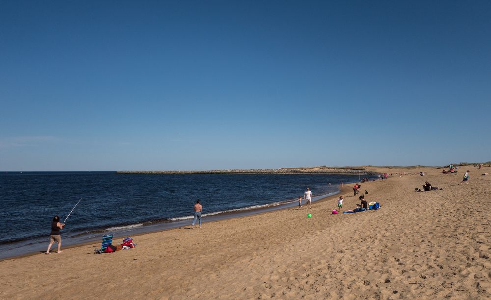 A walk with Joyce.<br />May 11, 2014 - North End of Plum Island, Massachusetts.