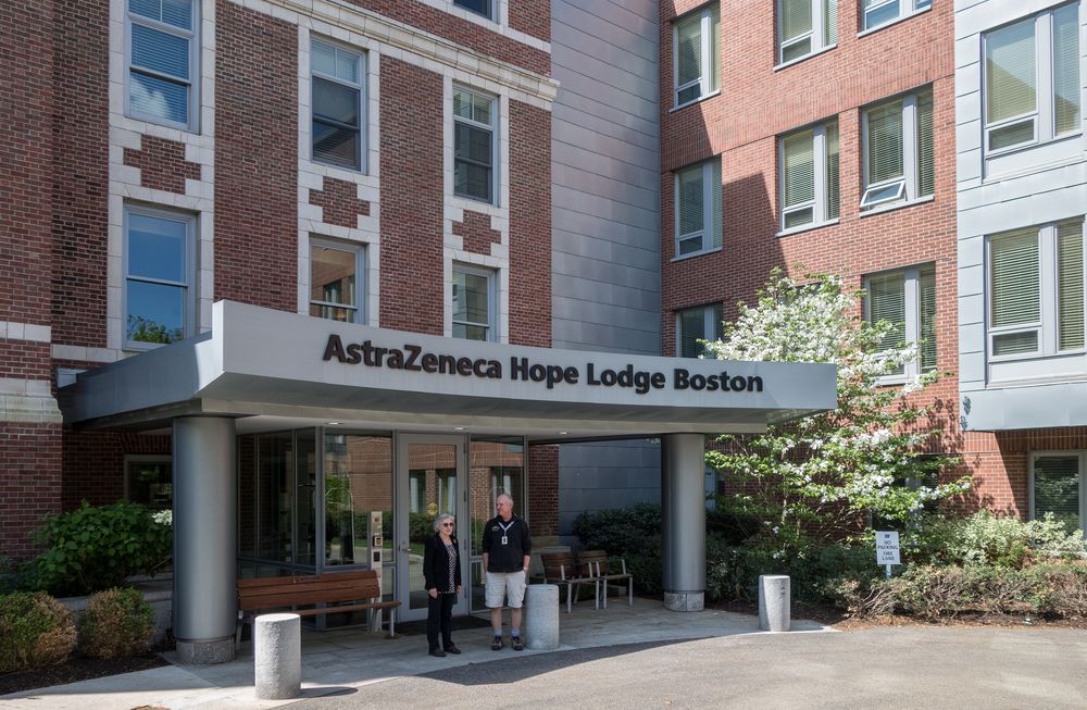 Joyce and Tom.<br />Tom's home for the next four weeks or so.<br />May 18, 2014 - AstraZeneca Hope Lodge, Boston, Massachusetts.