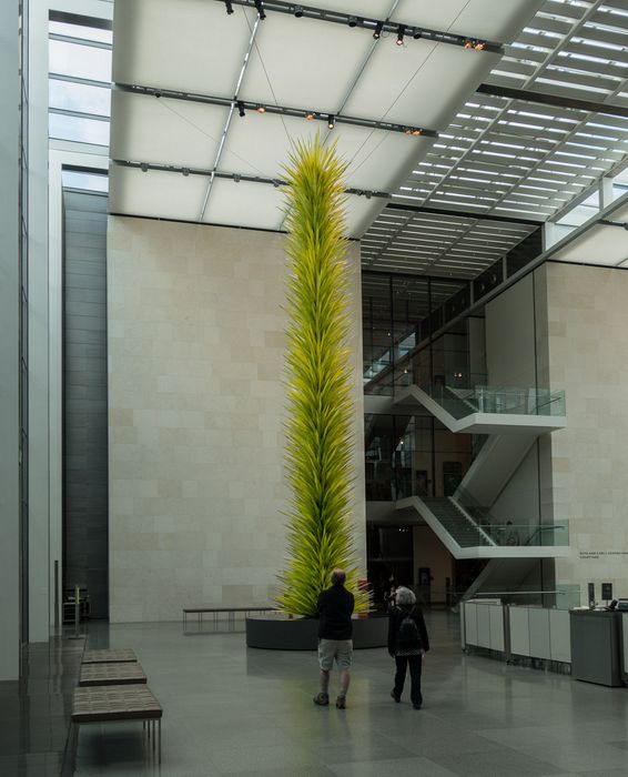 Tom and Joyce heading for Dale Chihuly's Lime Green Icicle<br />May 18, 2014 - Museum of Fine Arts, Boston, Massachusetts.