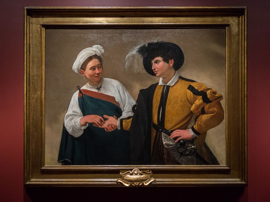 'The Fortune Teller' by Michelangelo da Caravaggio.<br />May 18, 2014 - Museum of Fine Arts, Boston, Massachusetts.
