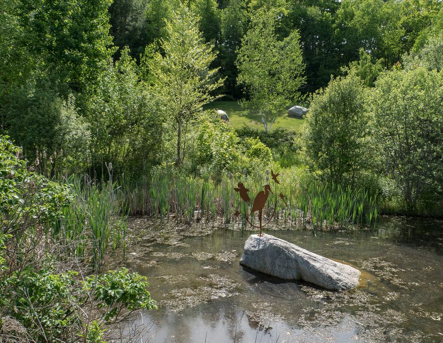 'Heron's Dream'.<br />Sculpture naming ceremony.<br />June 1, 2014 - Nara Park, Acton, Massachusetts.