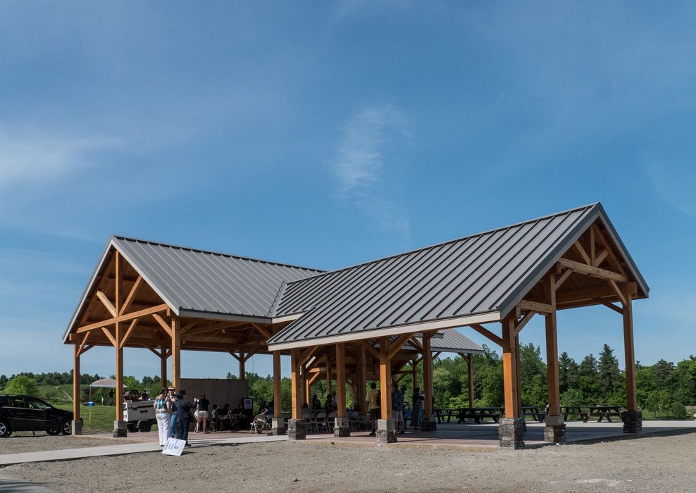 Sculpture naming ceremony took place under the roof of this pavillion.<br />June 1, 2014 - Nara Park, Acton, Massachusetts.