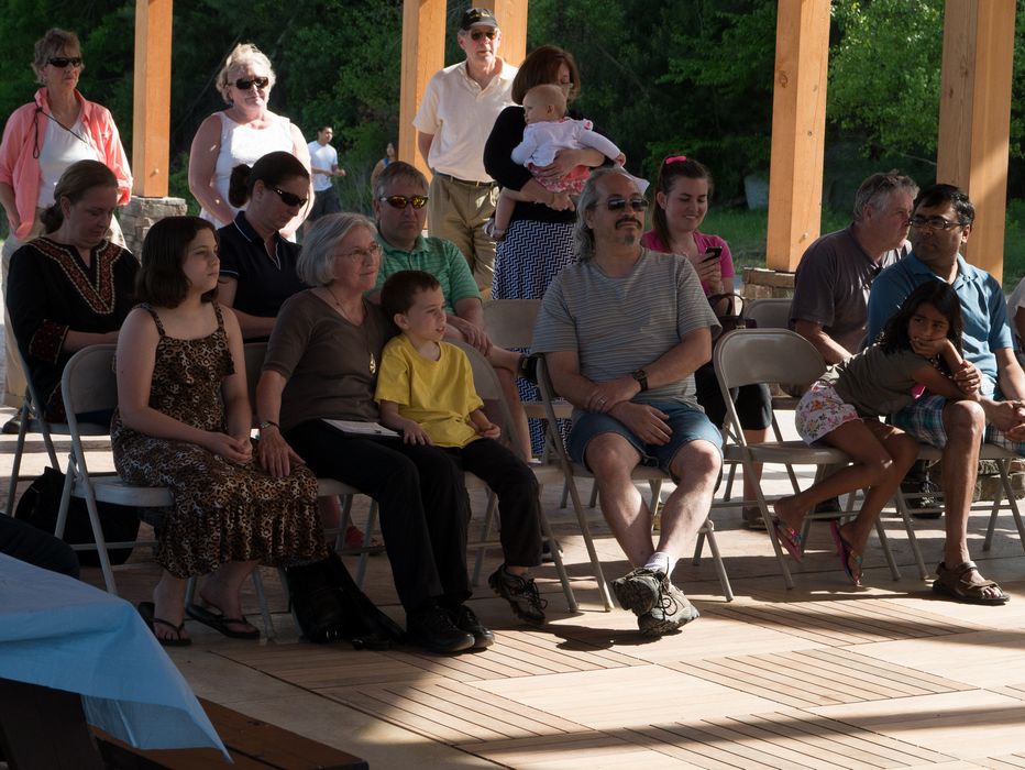Miranda, Joyce, Matthew, and Carl<br />at the sculpture naming ceremony.<br />June 1, 2014 - Nara Park, Acton, Massachusetts.