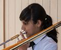 A member of the Blanchard Brass Ensemble.<br />June 1, 2014 - Nara Park, Acton, Massachusetts.