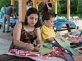 Miranda and Matthew do some artsy stuff.<br />Sculpture naming ceremony.<br />June 1, 2014 - Nara Park, Acton, Massachusetts.