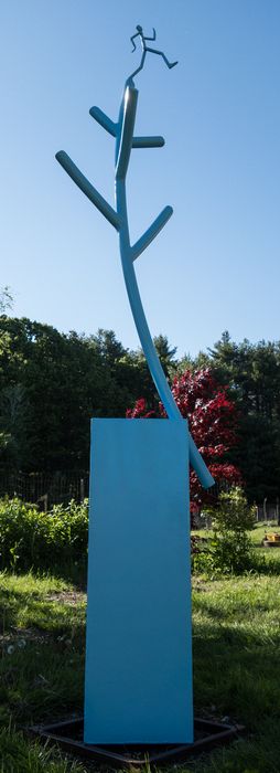 Joyce's 'The Whistler' just installed for the summer.<br />June 3, 2014 - Sanctuary Arts, Eliot, Maine.