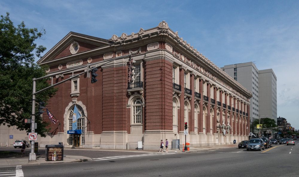 Massachusetts Horticultural Society Building.<br />Since 1992, it belongs to the Christian Science Church.<br />June 8, 2014 - Boston, Massachusetts.