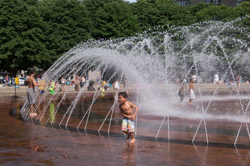 Fountain at Christian Science Plaza.<br />June 8, 2014 - Boston, Massachusetts.
