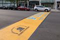 The Boston Marathon finish line on Boylston Street.<br />June 8, 2014 - Boston, Massachusetts.