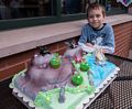 Matthew and Holly's birthday cake.<br />Matthew's 8th birthday.<br />June 28, 2014 - Chilli's in Bellingham, Massachusetts.
