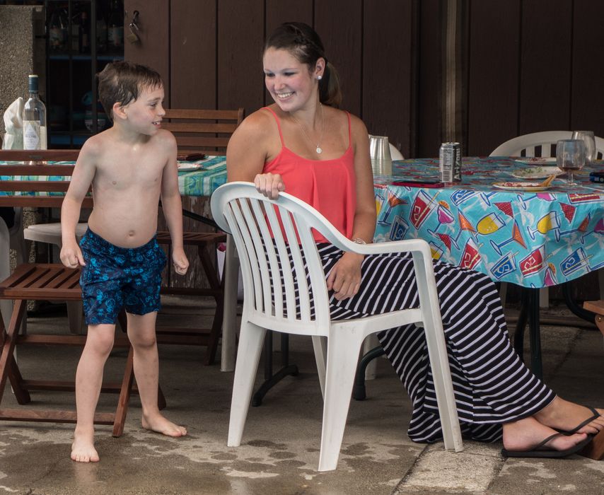 Matthew and Kylie.<br />July 19, 2014 - At Marie's in Lawrence, Massachusetts.