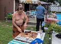 Paul at his favorite activity (next to gardening?).<br />July 19, 2014 - At Marie's in Lawrence, Massachusetts.