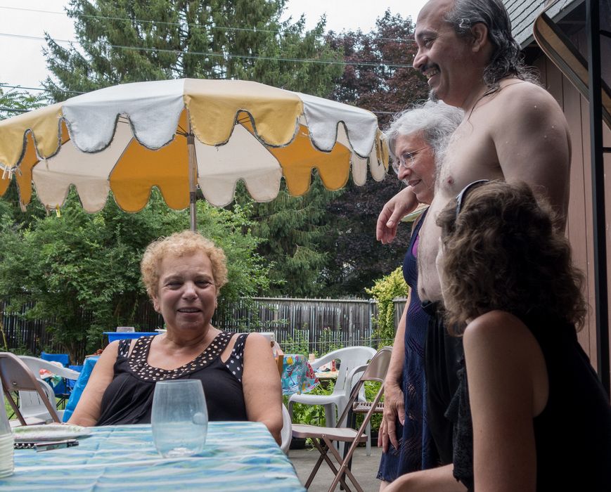 Marian, Joyce, Carl, and Holly.<br />July 19, 2014 - At Marie's in Lawrence, Massachusetts.