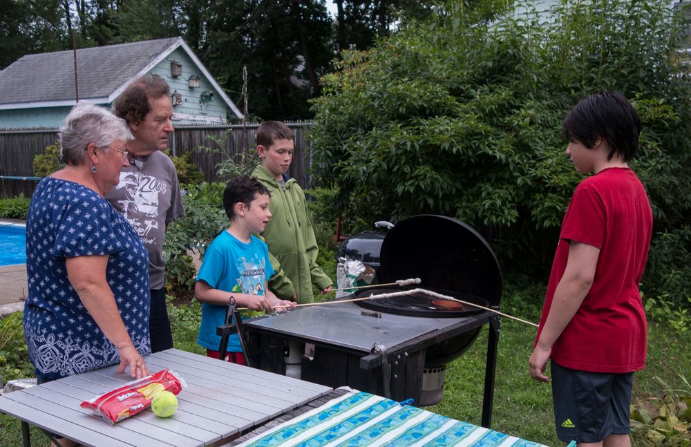 Norma, Paul, Marks, Zachary and Gujn.<br />July 19, 2014 - At Marie's in Lawrence, Massachusetts.