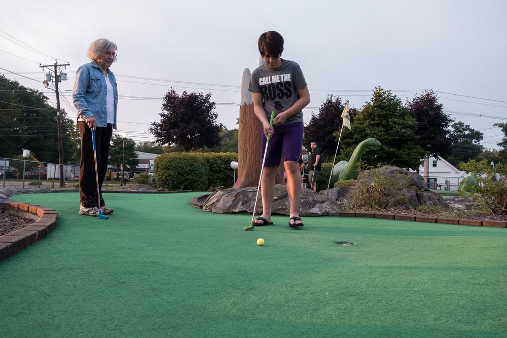 Joyce and Gujn.<br />July 20, 2014 - Jurasic Mini Golf, Salisbury, Massachusetts.