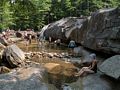 Matthew and Miranda in the pool while Deb watches them.<br />Diana's Baths along Lucy Brook.<br />July 23, 2014 - Bartlett, New Hampshire.