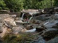 View upstream.<br />Diana's Baths along Lucy Brook.<br />July 23, 2014 - Bartlett, New Hampshire.