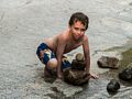 Matthe building his own.<br />Diana's Baths along Lucy Brook.<br />July 23, 2014 - Bartlett, New Hampshire.