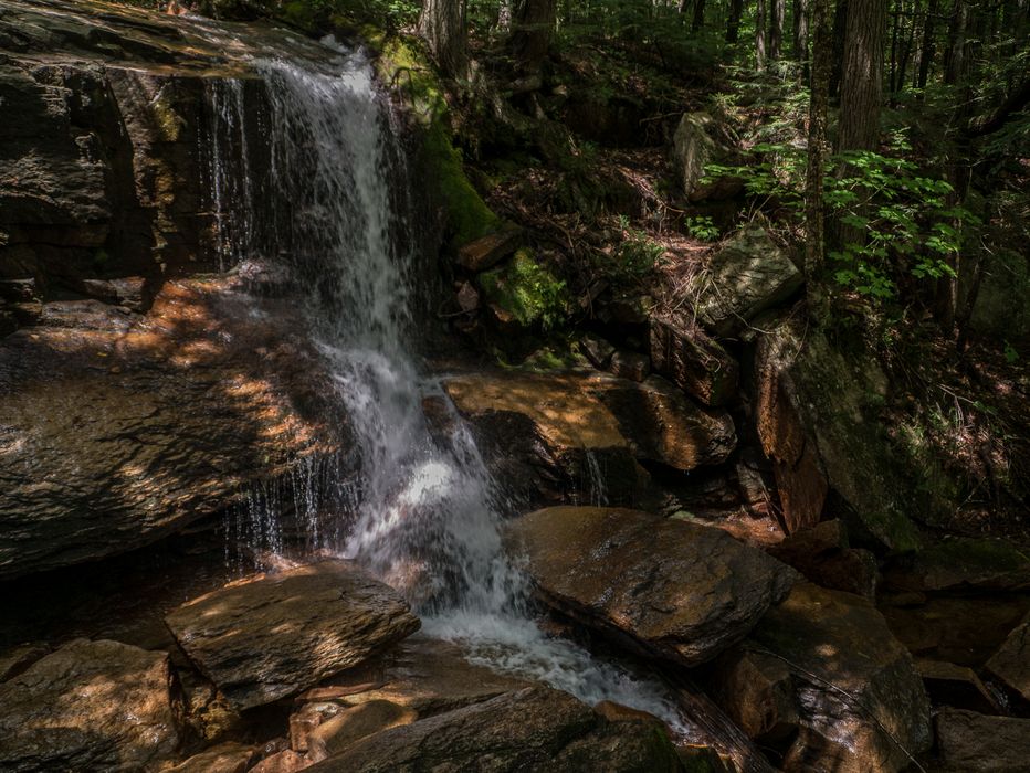 Thomson Falls on Moat Brook.<br />Hike to Thomson Falls.<br />July 24, 2014 -Hales Location, New Hampshire.