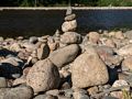 Joyce's work of art along the Saco River.<br />July 24, 2014 - North Conway, New Hampshire.