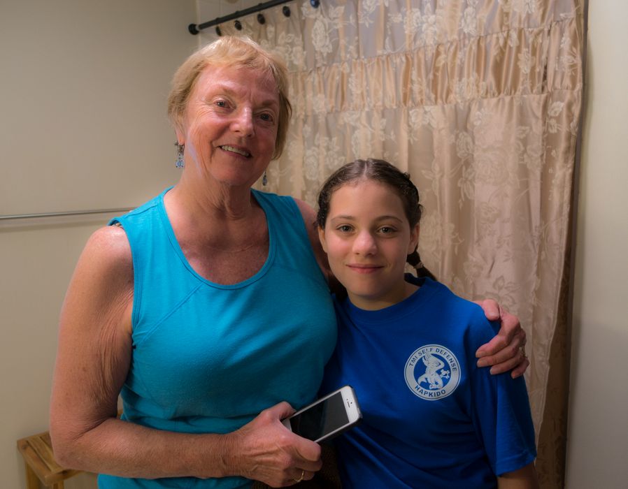 Pam and Miranda.<br />Visiting Deb and Ray at their rental.<br />July 24, 2014 - Conway, New Hampshire.