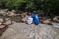 Matthew and Miranda along the Ellis River above the falls.<br />Short hike to Glen Ellis Falls.<br />July 25, 2014 - Pinkham Notch, New Hampshire.