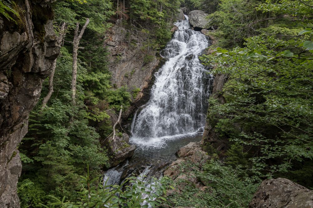 Crystal Cascades off Tuckerman Ravine Trail.<br />July 25, 2014 - Pinkham Notch, New Hampshire.