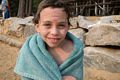 Matthew with face mask marks.<br />July 25, 2014 - Echo Lake, Conway, New Hampshire.