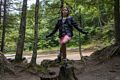 Miranda on trail to the gorge.<br />Aug. 21 - 2014 - The Flume, Franconia Notch, New Hampshire.