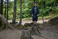 Matthew on trail to the gorge.<br />Aug. 21 - 2014 - The Flume, Franconia Notch, New Hampshire.