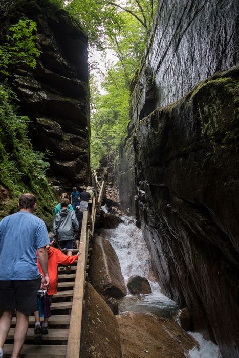Walking through the nerrowest part of the gorge.<br />Aug. 21 - 2014 - The Flume, Franconia Notch, New Hampshire.