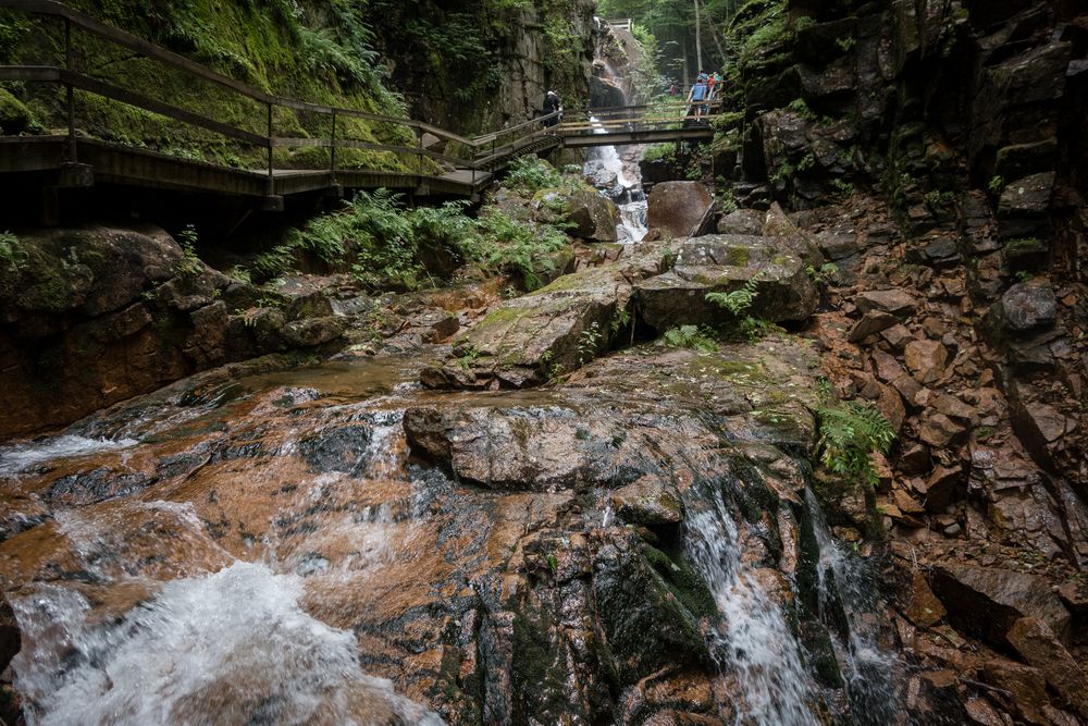 Flume Brook in the gorge.<br />Aug. 21 - 2014 - The Flume, Franconia Notch, New Hampshire.