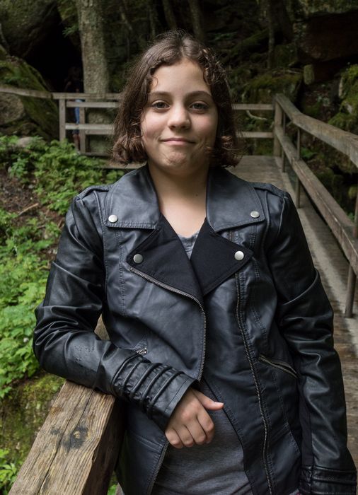 Miranda at Avalanche Falls.<br />Aug. 21 - 2014 - The Flume, Franconia Notch, New Hampshire.