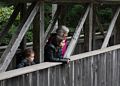 Matthew, Miranda, and Joyce on Sentinel Pine Covered Bridge.<br />Aug. 21 - 2014 - The Flume, Franconia Notch, New Hampshire.