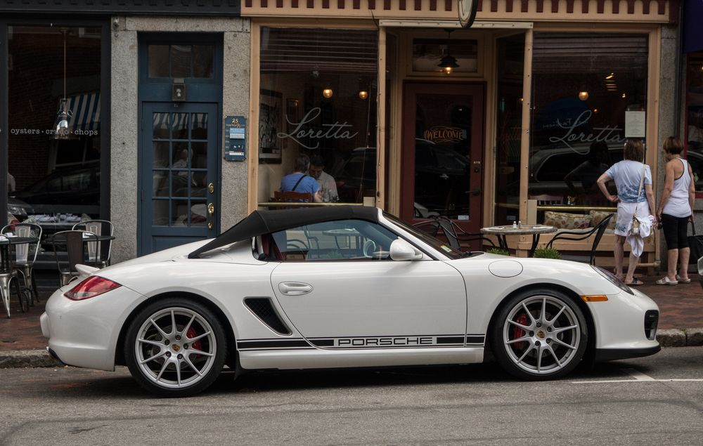 A Porsche Boxter on State Street.<br />Aug. 26, 2014 - Newburyport, Massachusetts.