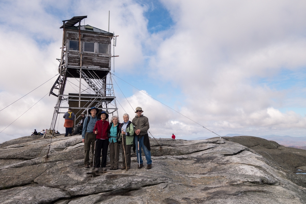 Proof that we make it: Bob, Yoong, Joyce, Baiba, and Ronnie.<br />Hike via West Ridge Trail.<br />Oct. 2, 2014 - Mt. Cardigan, New Hampshire.