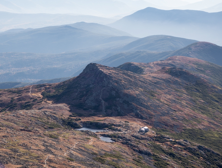 Lakes of the Clouds and the AMC hut.<br />Oct. 3, 2014 - Atop Mt. Washington, New Hampshire.