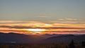 The sun was setting as we headed beck to our van.<br />Oct. 3, 2014 - At the Base Station Mt. Washington Cog Railway, New Hampshire.