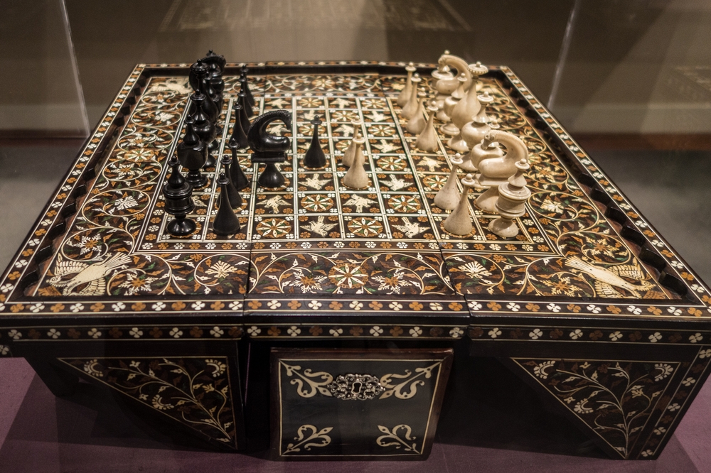 Folding chessboard, India, late 17th century.<br />Oct 4, 2014 - Peabody Essex Museum, Salem, Massachusetts