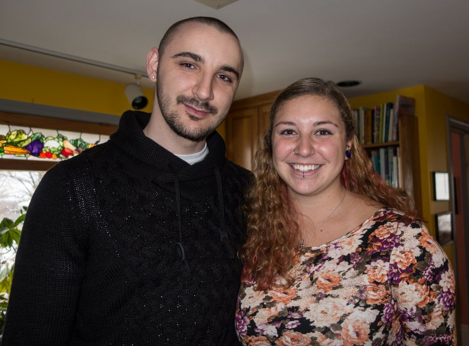 Vlad, Marissa's friend at UConn, and Marissa.<br />At Paul and Norma's for Thanksgiving.<br />Nov. 27, 2014 - Tewksbury, Massachusetts.