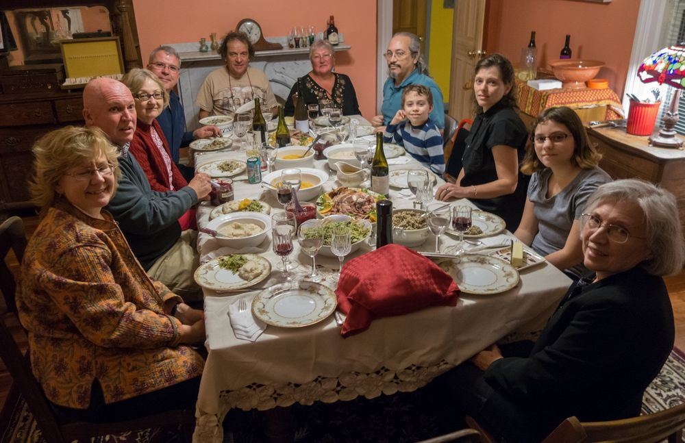 Donna, Tom, Linda, Jim, Paul, Norma,<br />Carl, Matthew, Holly, Miranda, and Joyce.<br />At Paul and Norma's for Thanksgiving.<br />Nov. 27, 2014 - Tewksbury, Massachusetts.