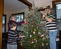 Joyce, Matthew and Carl decorating our Christmas tree.<br />Dec. 14, 2014 - At home in Merrimac, Massachusetts.