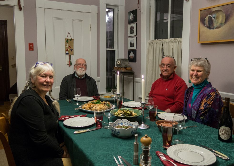Nancy, Egils, Ray, and Deb.<br />Dec. 24, 2014 - At home in Merrmac, Massachusetts.
