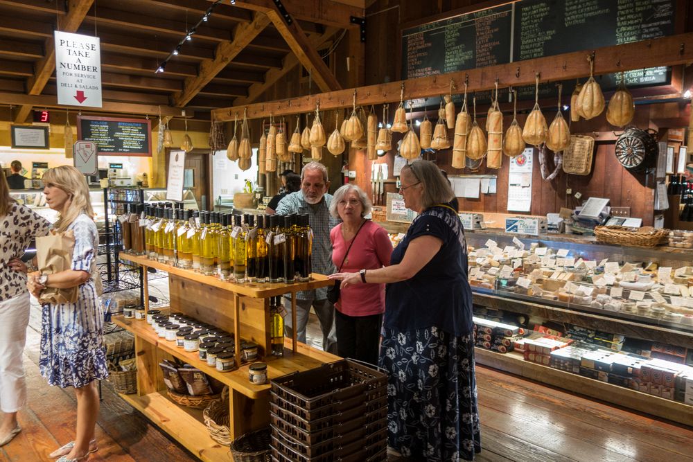 Suman, Joyce, and Sargam at the shop.<br />July 29, 2014 - Sattui Winery, St. Helena, California.