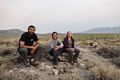Sati, Melody, and Joyce waiting for the hot spring.<br />Aug. 1, 2014 - Off Whitmore Tubs Rd, Mono County, California.