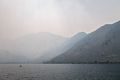 The smoke from the "French" fire moved in as we completed our hike.<br />Aug. 2, 2014 - Convict Lake, California.